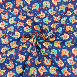 Corte de tecido tricoline Galinhas estampado 50X70cm MOD-01