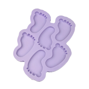 Molde de silicone Pézinhos para resina 6 cavidades 5cm