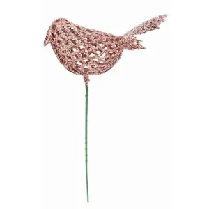 PASSARINHO PLAST VAZ GLITER 17CM ROSE DO 18172 18172