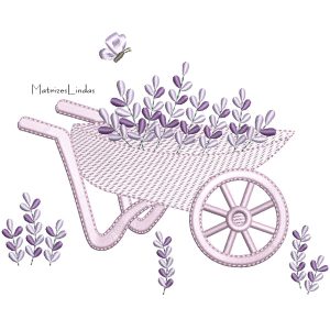 Matriz de Bordado – Carrinho de Mão com Lavanda