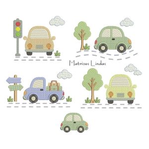 Matriz de Bordado – Coleção Carrinhos na Estrada