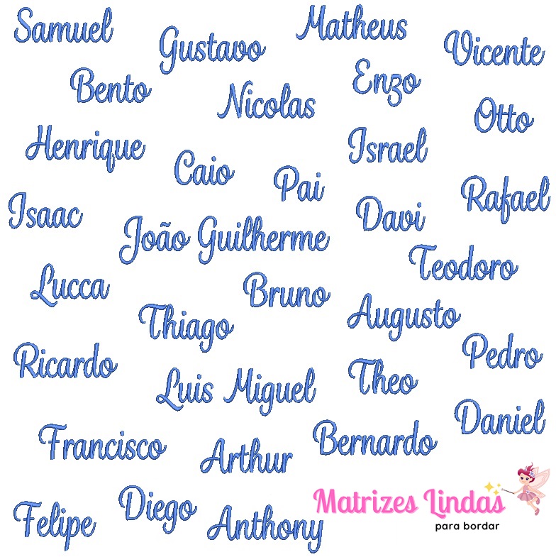Matriz de Bordado – Coleção 250 Nomes Masculinos em Letra Cursiva