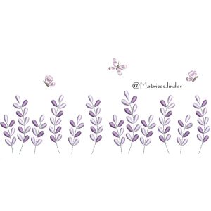 Matriz de Bordado – Jardim Lavanda com Borboletinha