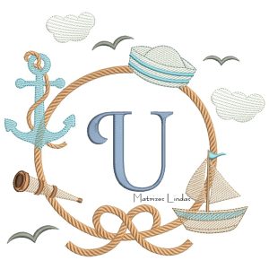 Matriz de Bordado – Moldura Marinheiro Letra T