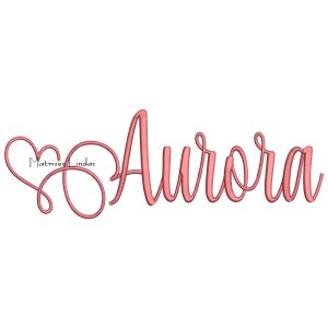 Matriz de Bordado – Nome Aurora Letra Cursiva