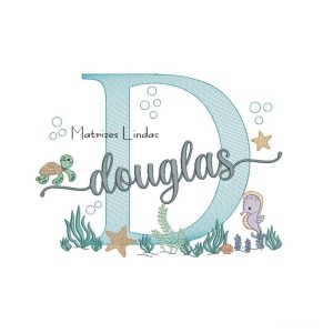 Matriz de Bordado – Nome Douglas Fundo do Mar