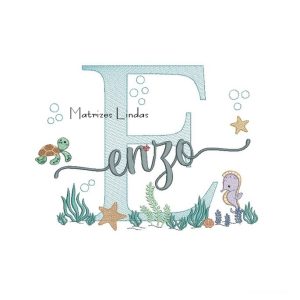 Matriz de Bordado – Nome Enzo Fundo do Mar