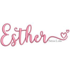 Matriz de Bordado – Nome Esther Letra Cursiva
