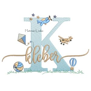 Matriz de Bordado – Nome Kleber com Brinquedos
