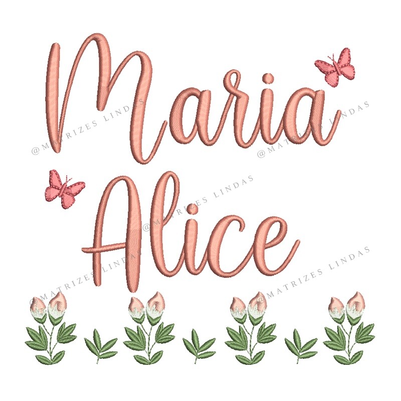 Matriz de Bordado – Nome Maria Alice 04