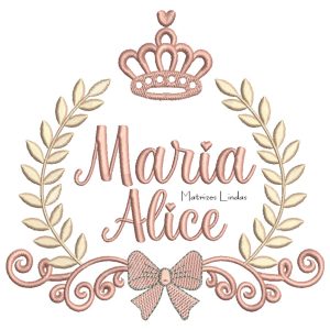 Matriz de Bordado – Nome Maria Alice Moldura Raminho