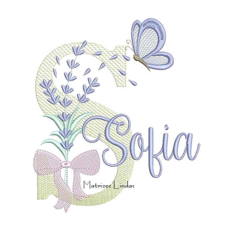 Matriz de Bordado – Nome Sofia Lavanda com Laço