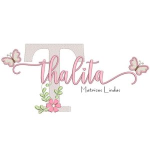 Matriz de Bordado – Nome Thalita Borboletas