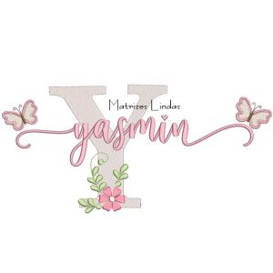 Matriz de Bordado – Nome Yasmin Borboletas