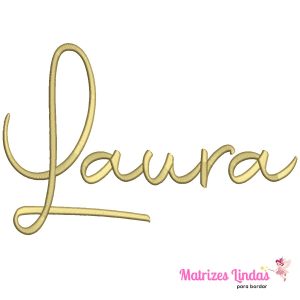 Matriz de bordado – Nome Laura Letra Cursiva 07