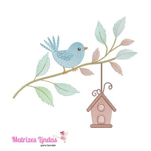Matriz de Bordado – Passarinho no Galho 02